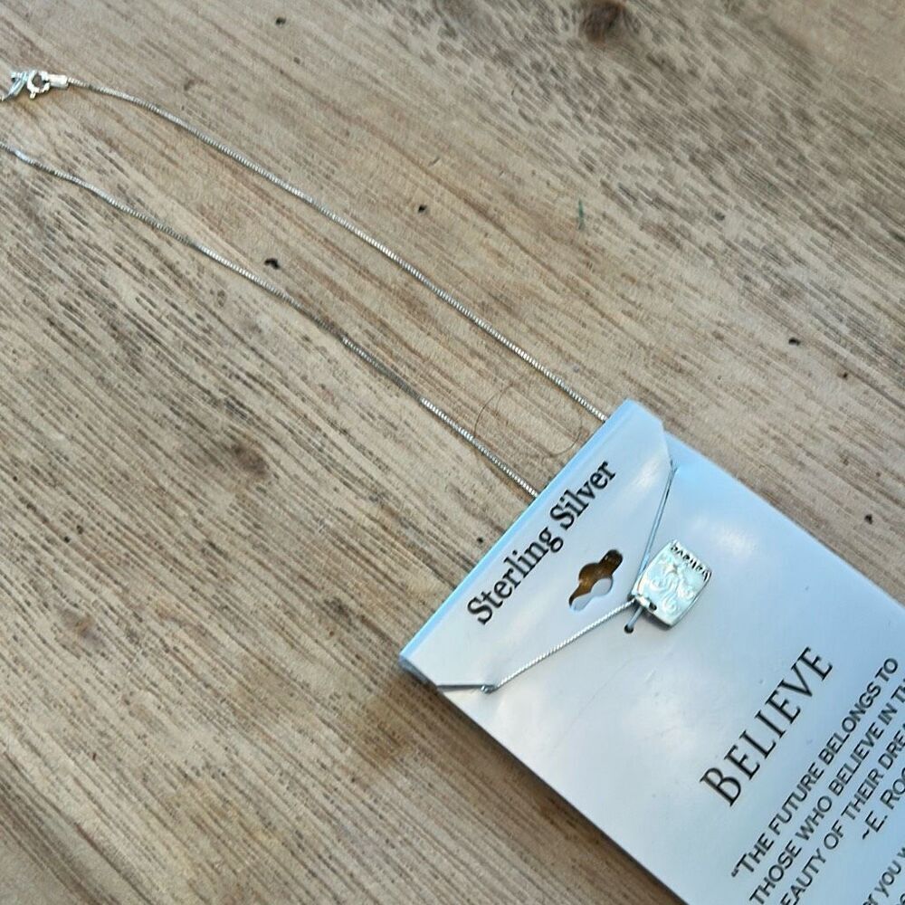 New Believe pendant sanity sterling silver necklace Eleanor Roosevelt - Picture 6 of 6